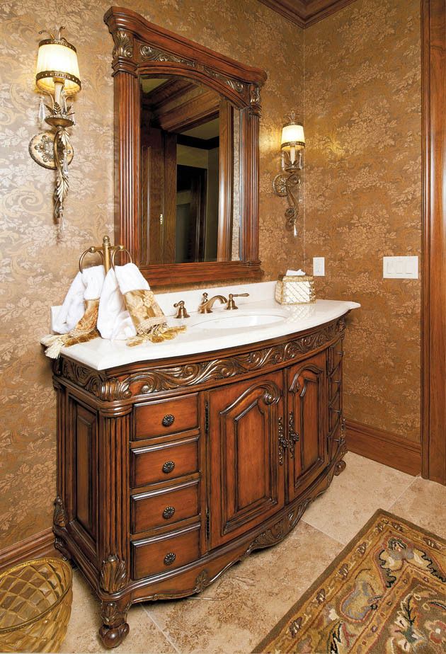 Hite Electric for a Traditional Bathroom with a Wood Burning Fireplaces and Fit for a King and Queen by Housetrends Magazine