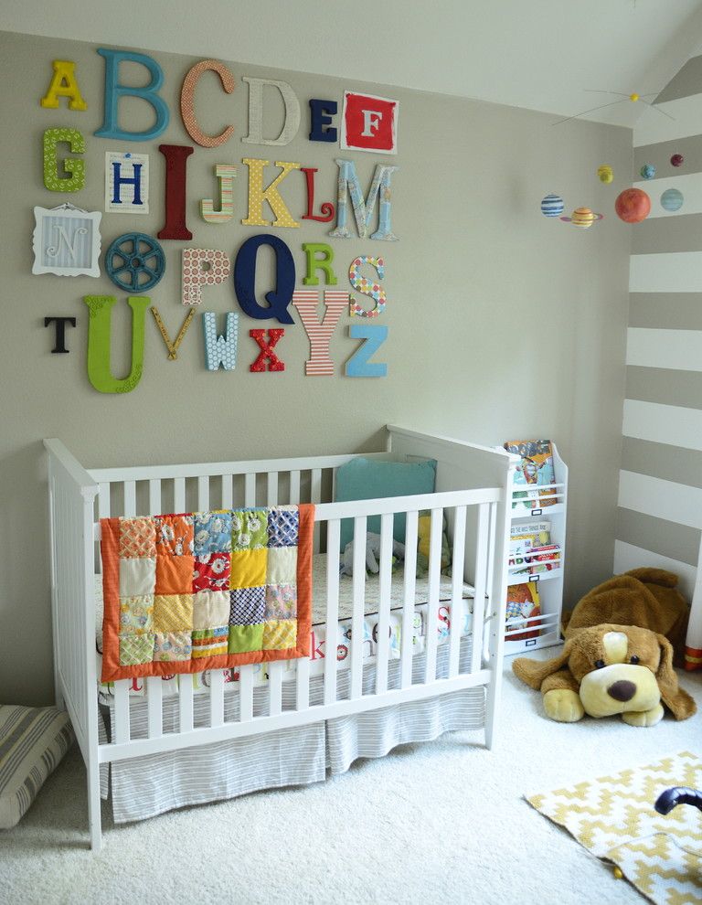 Hobby Lobby Amarillo for a Transitional Nursery with a Ideas for Baby Boy Nursery and Alphabet Wall Art by Nessadee