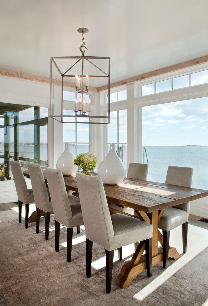 Hobby Lobby Orlando for a Beach Style Dining Room with a Square Pendant and Contemporary Waterfront by Michael Greenberg & Associates