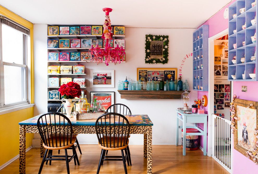 Holy Lamb Organics for a Eclectic Dining Room with a Pink Wall and My Houzz: Jeanie Engelbach by Rikki Snyder