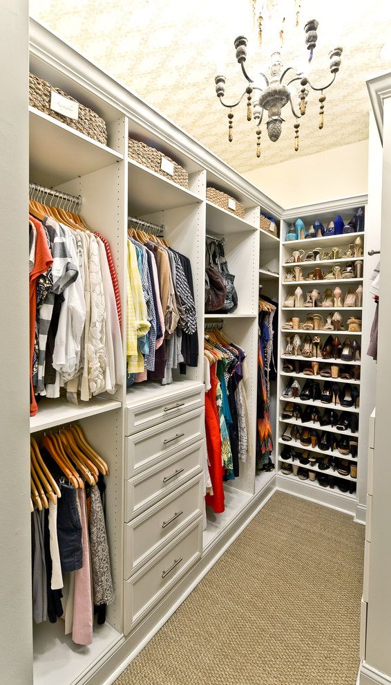 Holy Lamb Organics for a Traditional Closet with a Shoe Storage and Custom Closet Organization | Organized Living Classica in Bisque by Organized Living