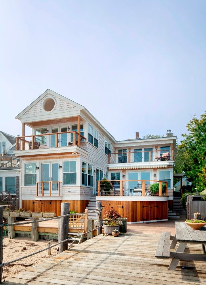 Home Depot Deck Designer for a Beach Style Exterior with a Patio and Provincetown, Ma by Cape Associates, Inc.