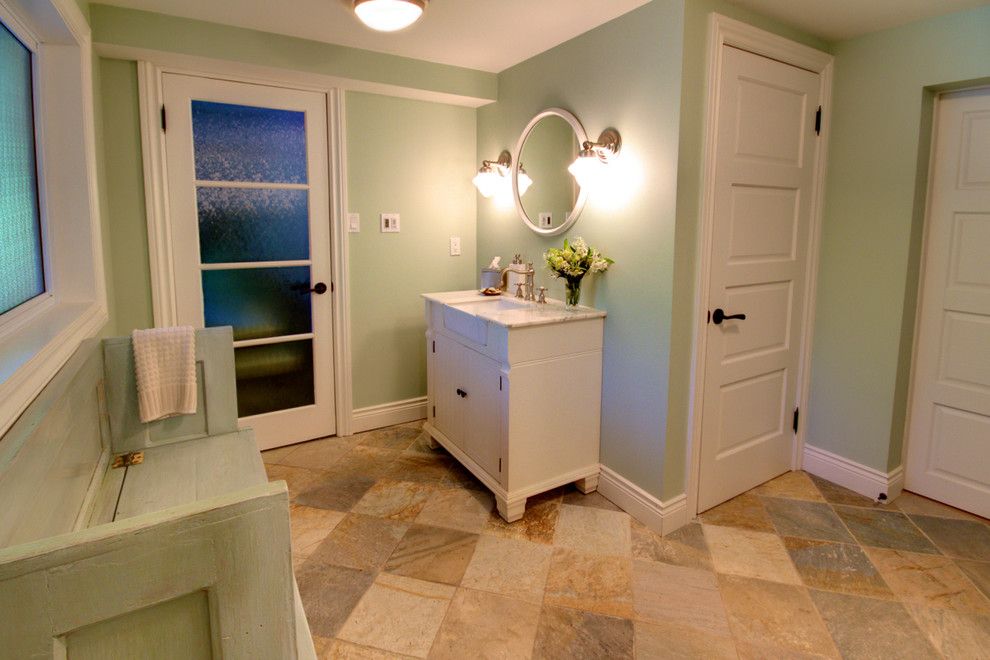 Home Depot Fairfax for a Contemporary Bathroom with a Vanity and Greenoaks by Avalon Interiors