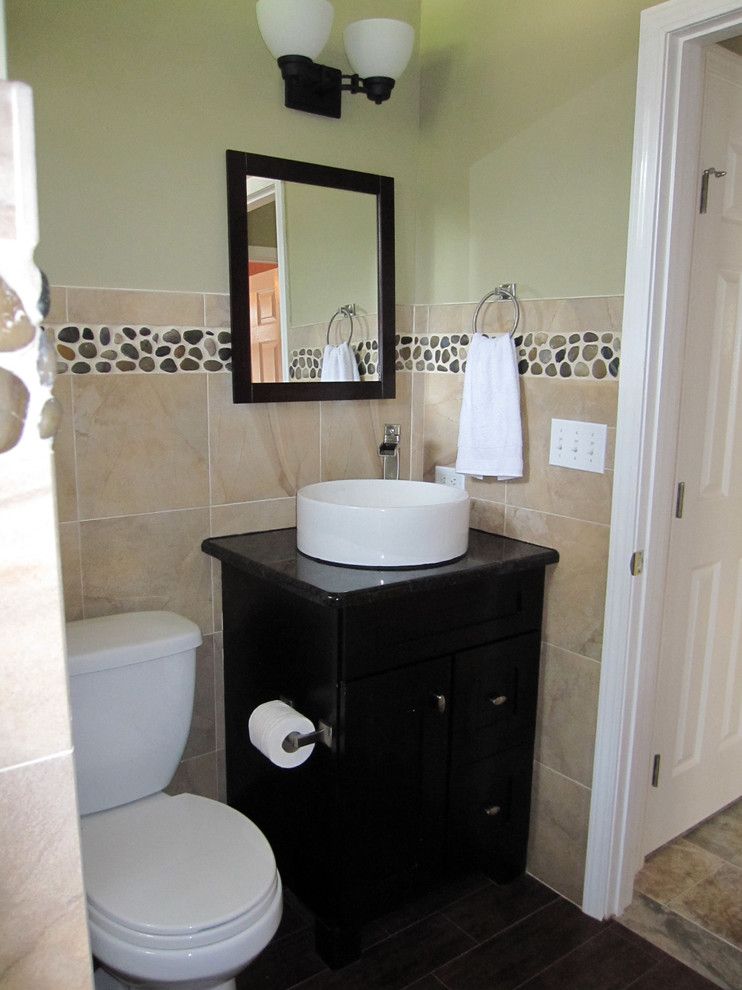 Home Depot Howell Mi for a Traditional Bathroom with a Powder Room and Amy Steenson by Amy's Affordable Interiors