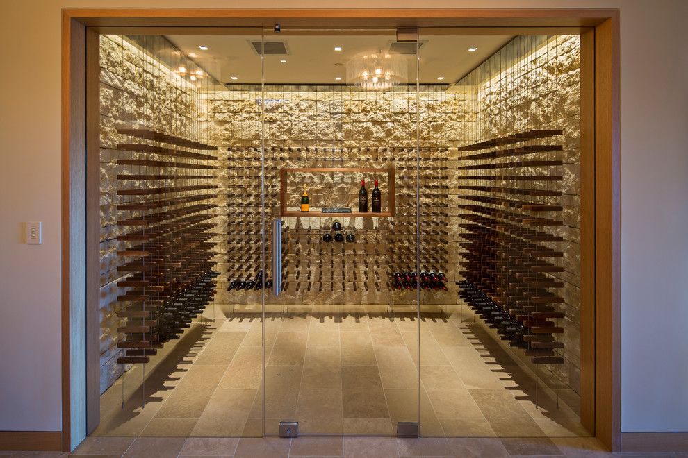 Home Goods Rockville for a Contemporary Wine Cellar with a Custom and Saratoga Hilltop Contemporary by Conrado   Home Builders