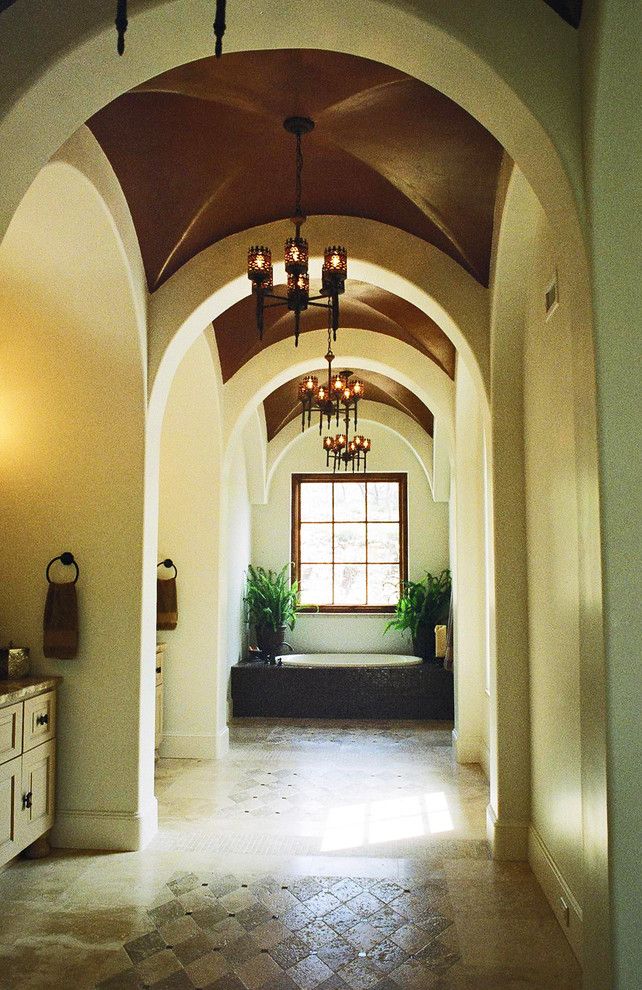 Home Improvement Cast for a Mediterranean Bathroom with a Home Addition and Mediterranean, California Mission, Spanish Colonial by John Dancey Custom Designing/remodeling/building