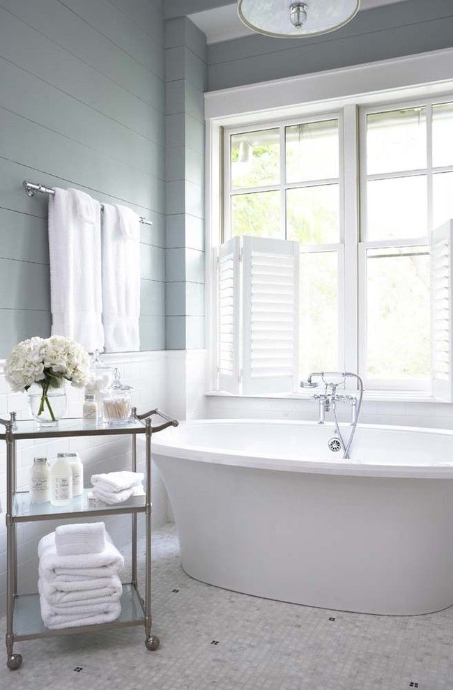 Home Improvement Cast for a Traditional Bathroom with a Freestanding Bathtub and Palmetto Bluff   Private Residence by Linda Mcdougald Design | Postcard From Paris Home