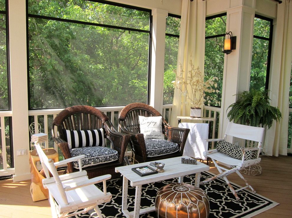 Homedepotess for a Traditional Porch with a Stripe and Screened Porch Sanctuary by Your Favorite Room by Cathy Zaeske