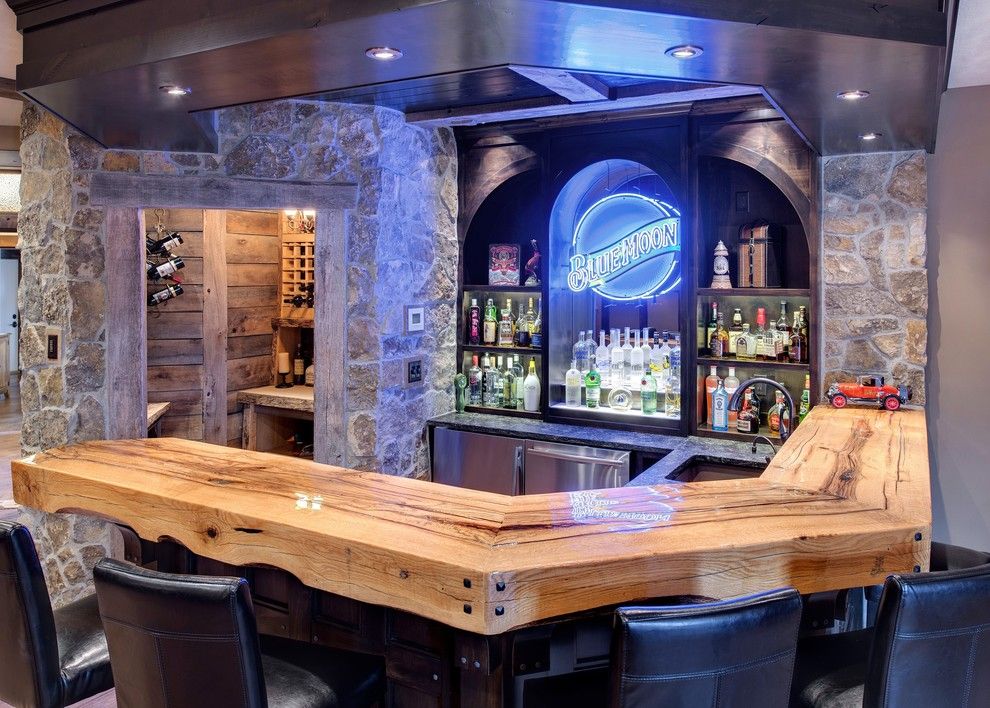 Homesmart Realty for a Traditional Home Bar with a Liquor Storage and Rustic Bar & Wine Room by Divine Custom Homes