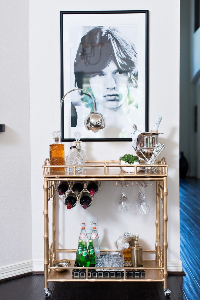 Hometeam Properties for a Transitional Home Bar with a Framed Black and White Photo and Marble Cove Project by Lmc Interiors