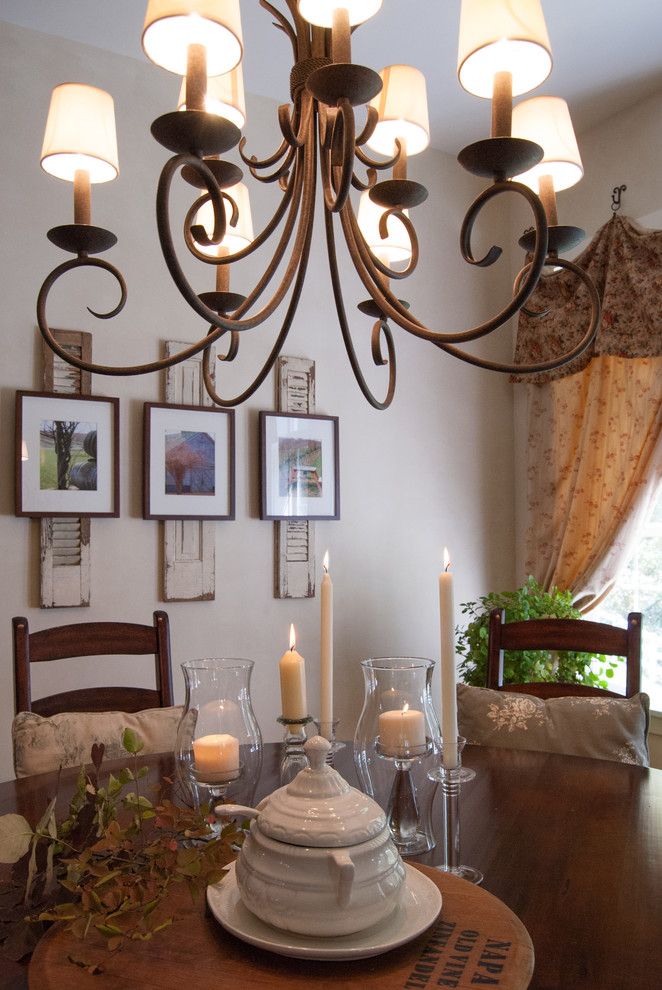 Hooks Chicken and Fish for a Farmhouse Dining Room with a Reclaimed Wood and Gary + Gayle: Cincinnati, Ohio by Adrienne Derosa