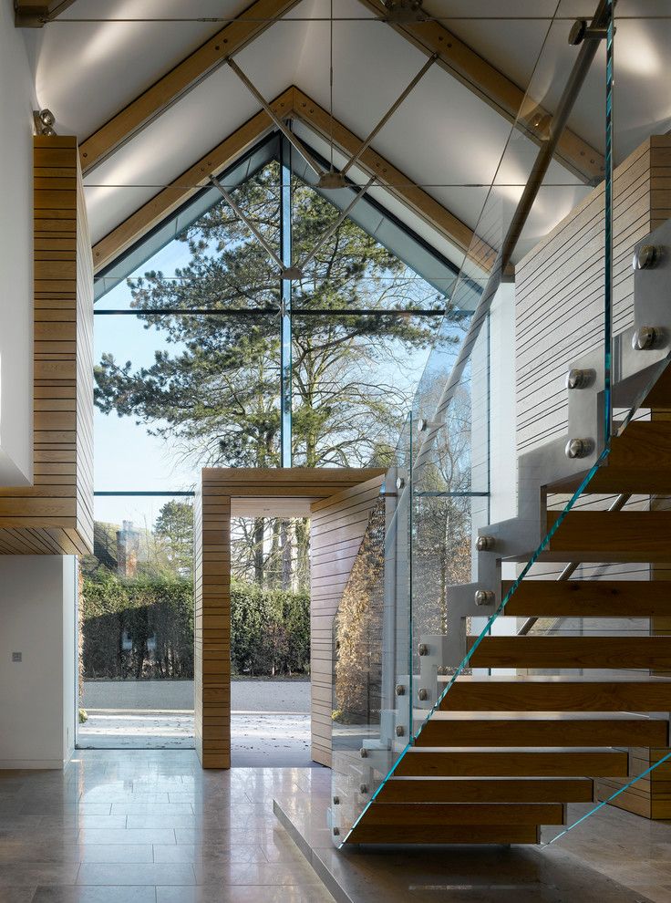 How to Clean Glass Cooktop for a Contemporary Staircase with a Cathedral Ceiling and Highfield by Reid Architects