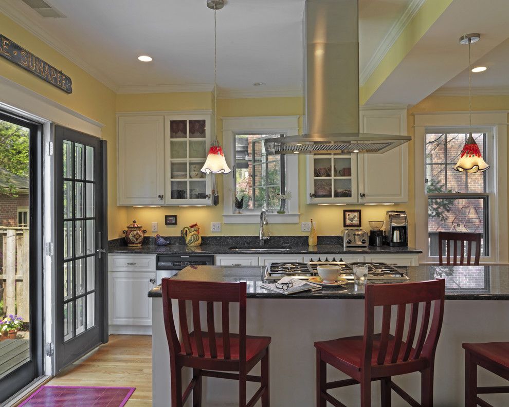 How to Clean Glass Cooktop for a Traditional Kitchen with a White Cabinets and Kitchen & Addition by David Vogt   Case Design/remodeling Inc.