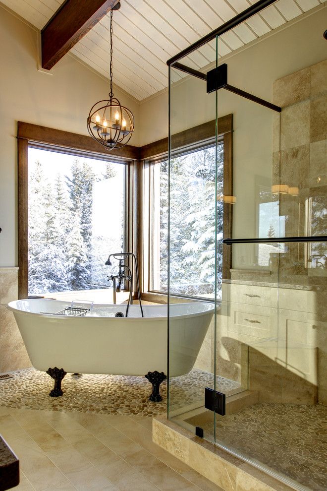 How to Clean Jetted Tub for a Traditional Bathroom with a Travertine and Country Residential Renovation by Chinnick & Co.