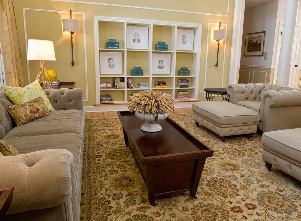 How to Clean Shag Rug for a Transitional Living Room with a Transitional and Living Room by K. D. Ellis Interiors