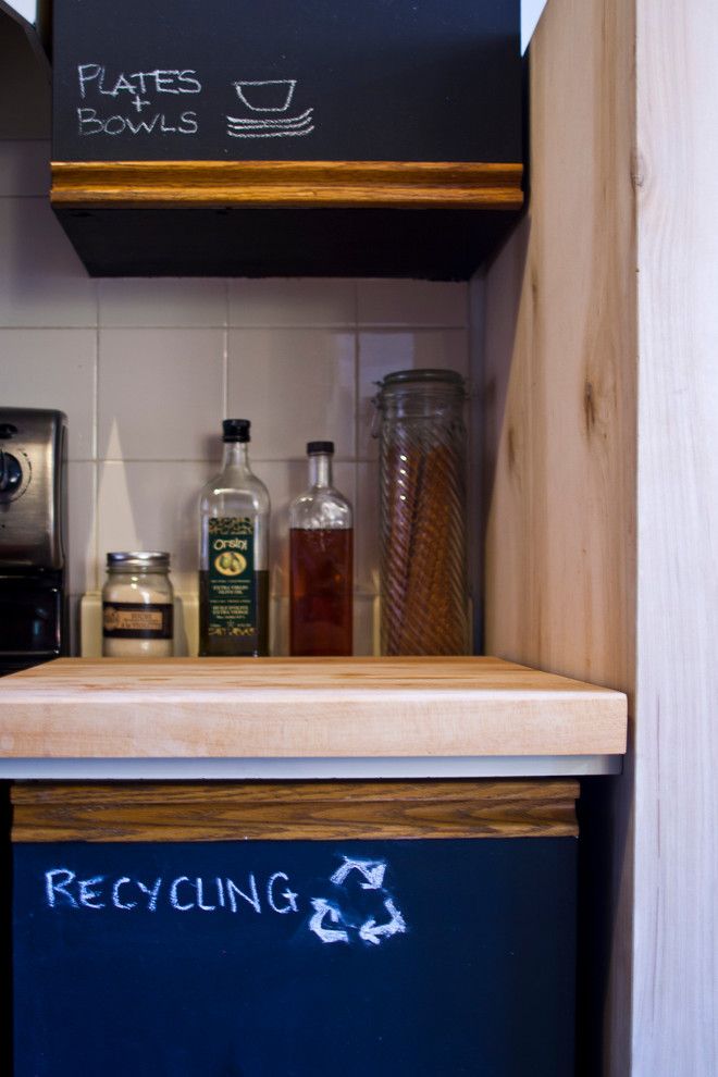 How to Cut Laminate Countertop for a Contemporary Kitchen with a Blackboard and Abnorm Studio by Emily Campbell