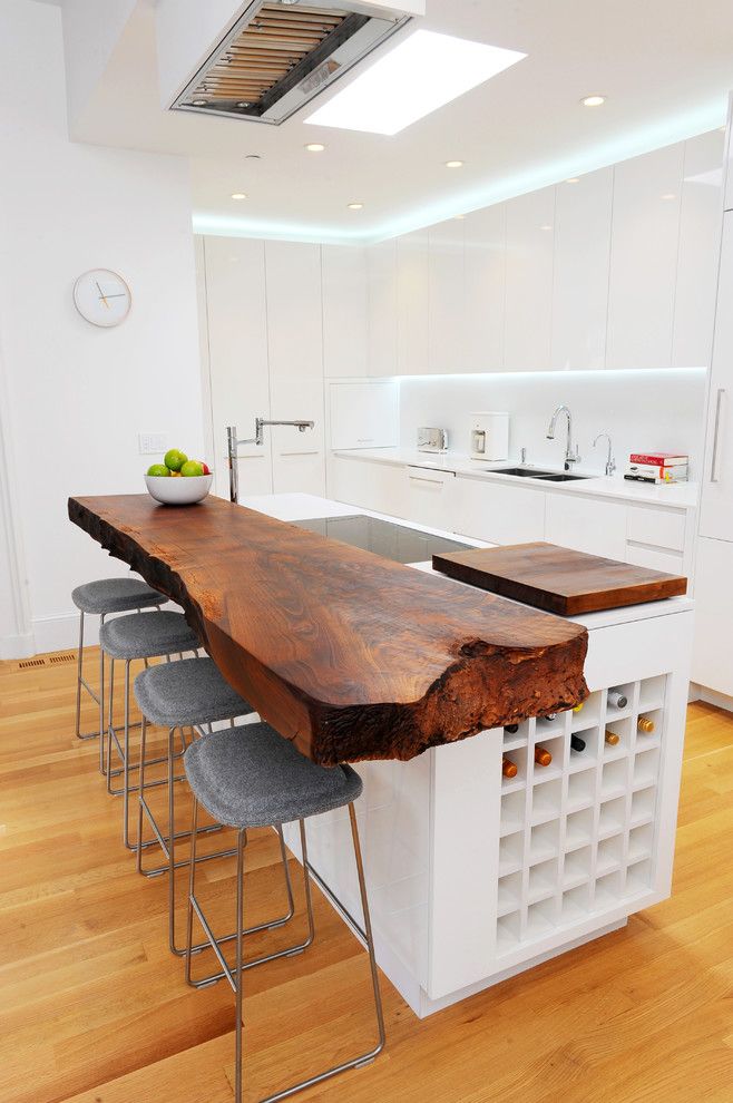How to Cut Laminate Countertop for a Eclectic Kitchen with a Drift Wood Countertop and Kitchens by Sf Architecture
