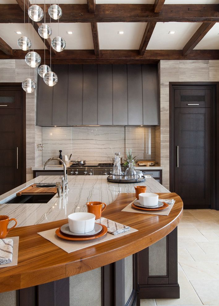 How to Cut Laminate Countertop for a Traditional Kitchen with a Exposed Beams and Elegance by Exquisite Kitchen Design