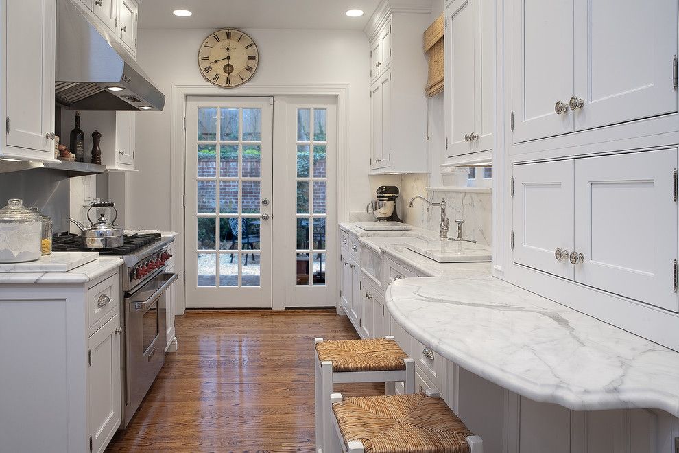 How to Cut Laminate Countertop for a Traditional Kitchen with a White Kitchen and Foxhall Road by Thorsen Construction