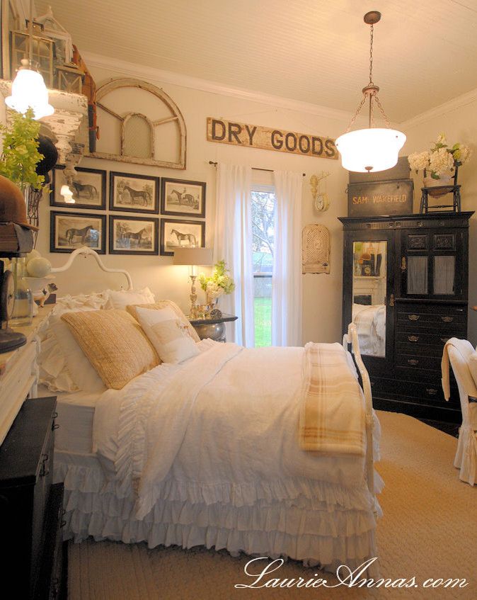 How to Dry Hydrangeas for a Farmhouse Bedroom with a Farmhouse and Farmhouse Bedroom by Laurieanna's Vintage Home