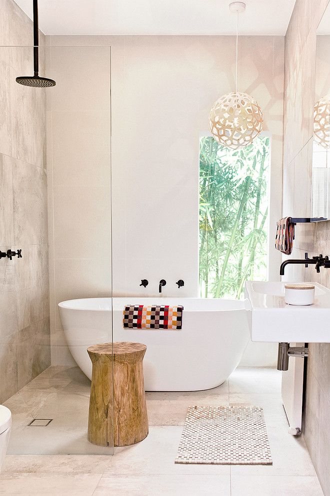 How to Fix a Clogged Sink for a Contemporary Bathroom with a Pendant Light and Pretty Peace by Gia Bathroom & Kitchen Renovations