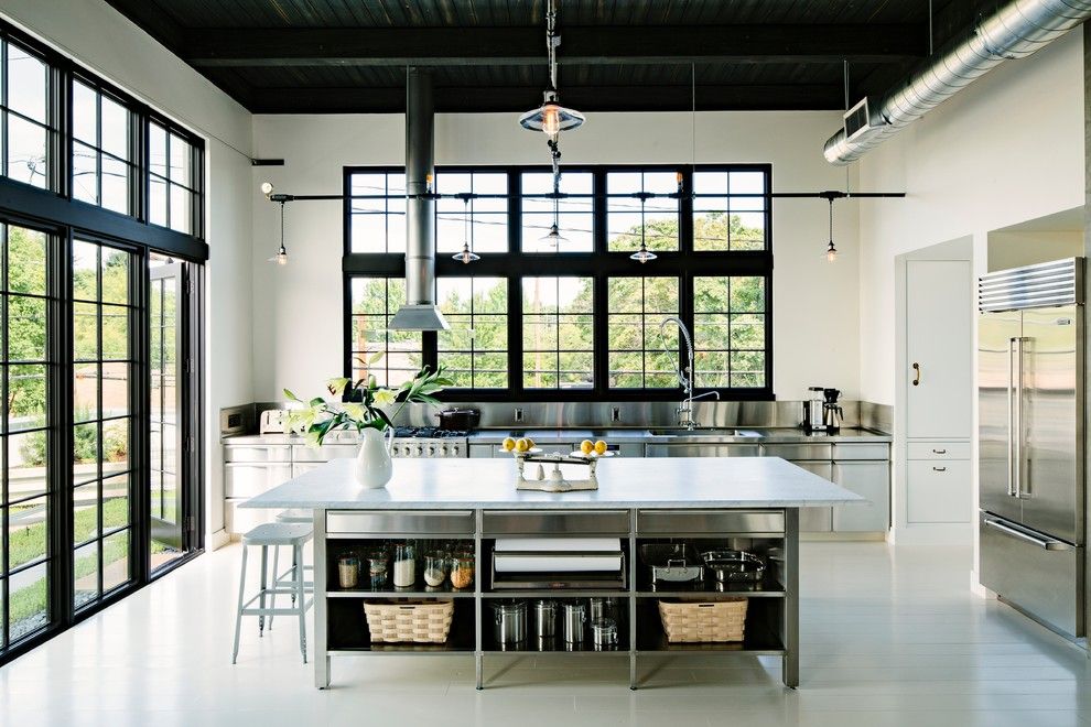 How to Get Rid of Cat Spray Smell for a Industrial Kitchen with a Black Ceiling and Division Street by Emerick Architects