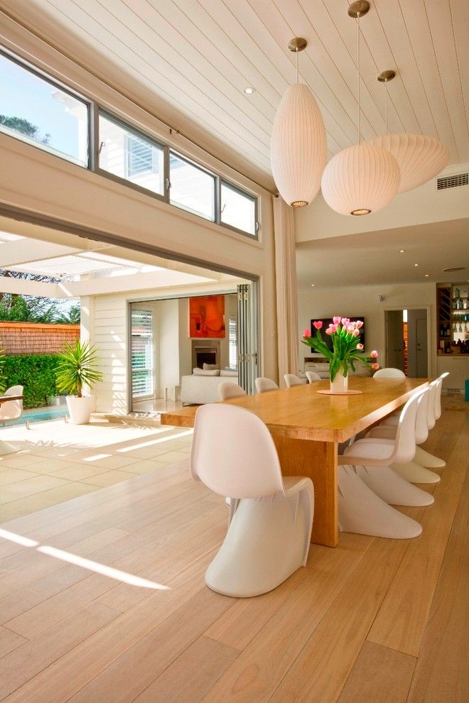 How to Install Bifold Doors for a Contemporary Dining Room with a Patio and Manly Beach House by Sanctum Design