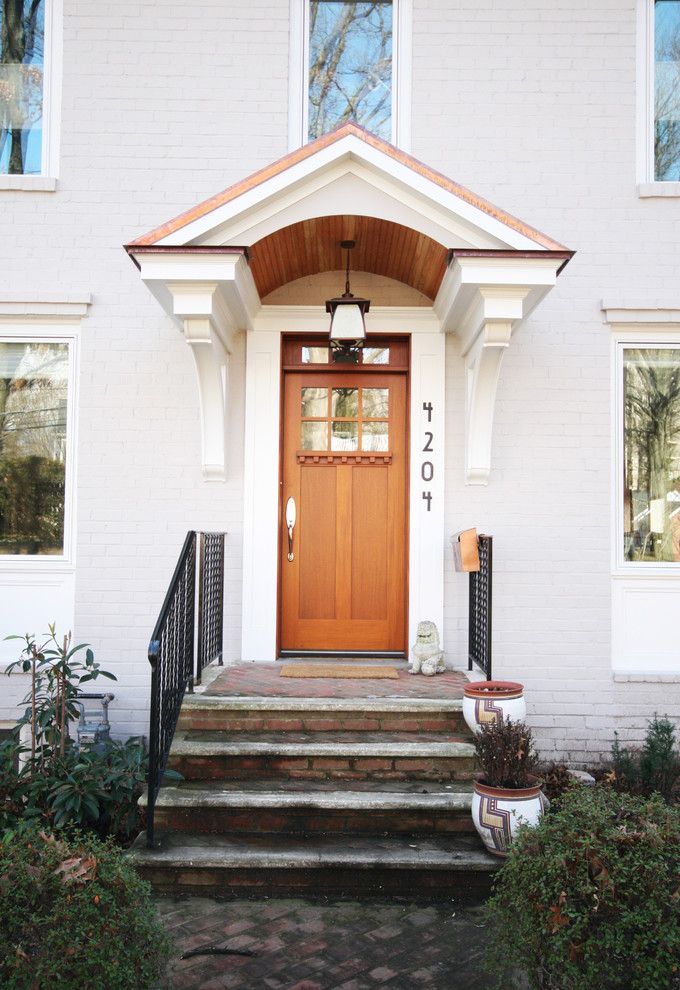 How to Install Bifold Doors for a Traditional Entry with a Container Plants and Portico by Robert Nehrebecky Aia, Re:new Architecture