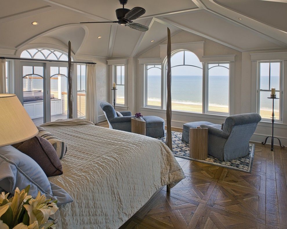 How to Install Linoleum for a Beach Style Bedroom with a Arm Chairs and Waterfront Retreat by Bruce Palmer Interior Design