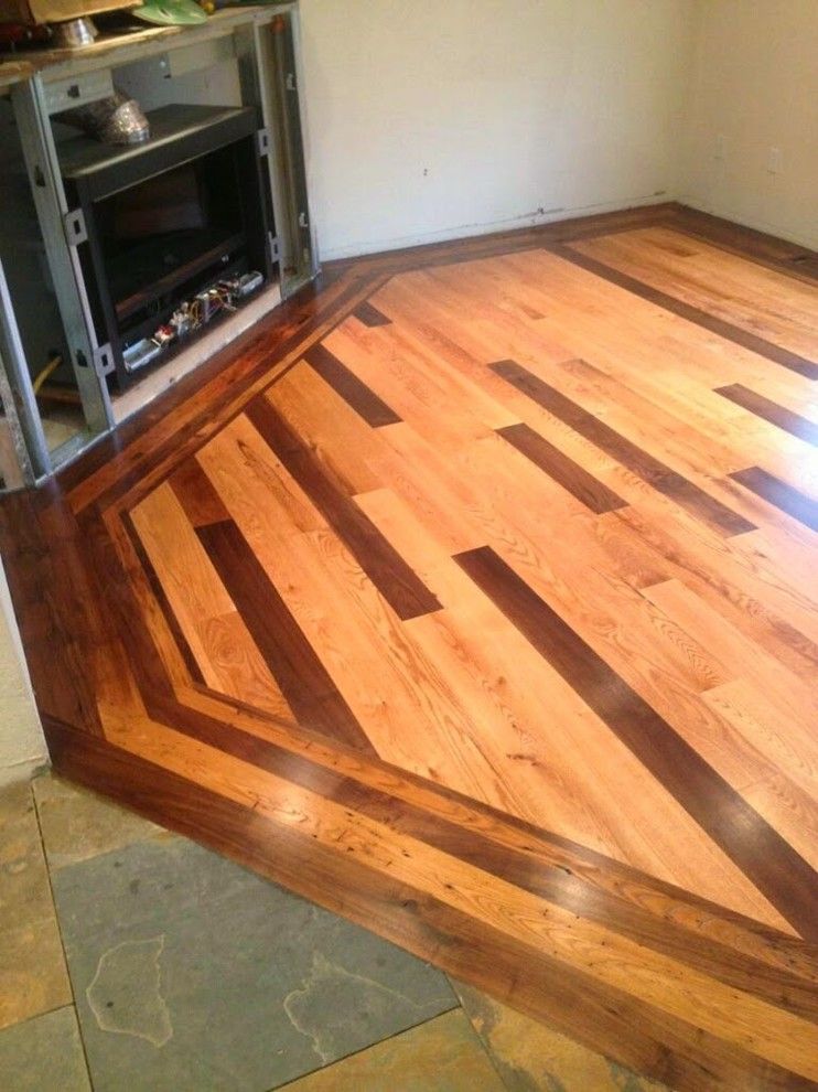 How to Lay Hardwood Floors for a Modern Living Room with a Chestnut and Custom Multi Species in Layed Hardwood Floor by Colorado Custom Floors