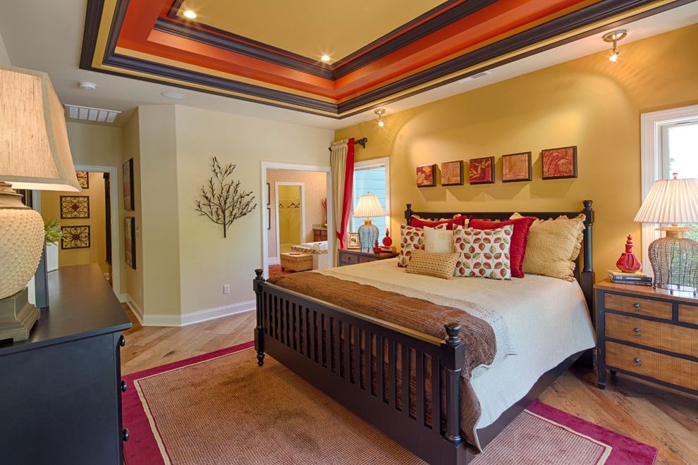 How to Paint a Popcorn Ceiling for a Traditional Bedroom with a Large Nightstand and Master Bedroom by Schumacher Homes by Schumacher Homes