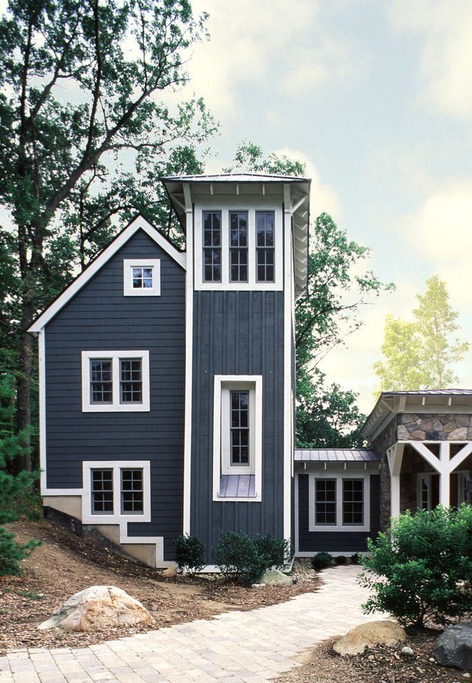How to Paint Aluminum Siding for a Contemporary Exterior with a Board and Batten Siding and Contemporary Michigan Farmhouse by Damian Farrell Design Group