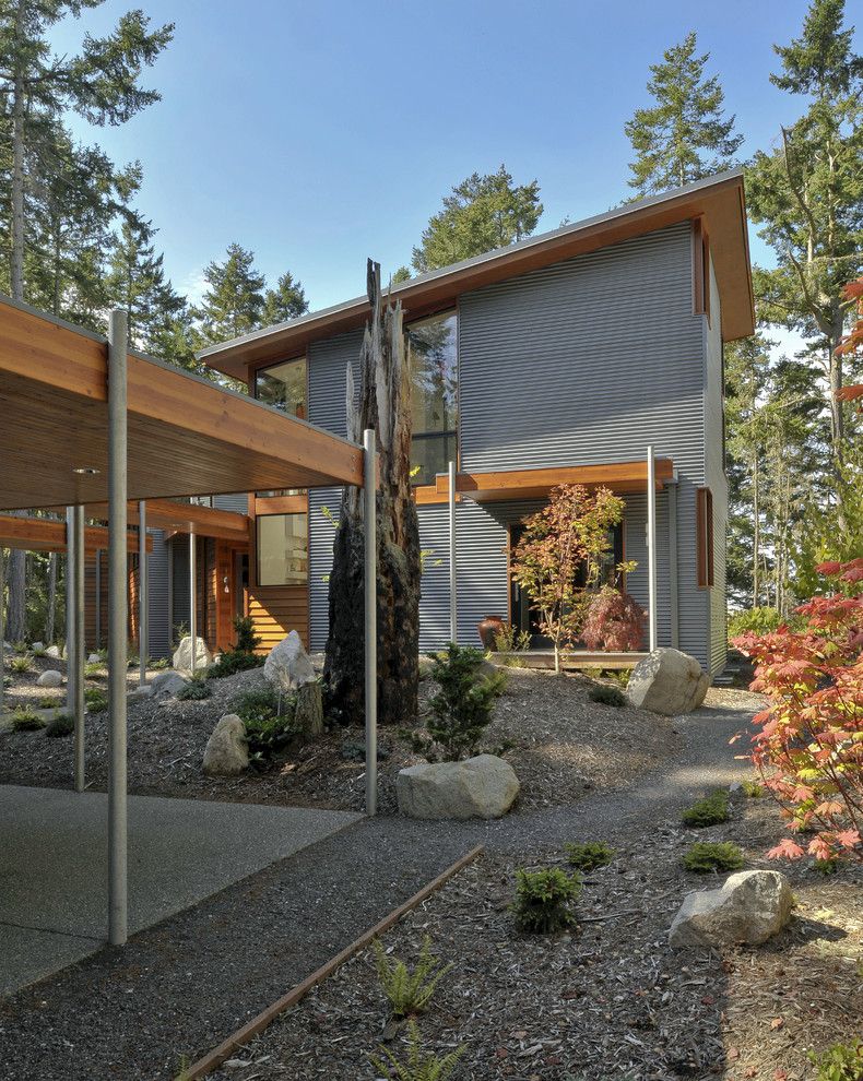 How to Paint Aluminum Siding for a Contemporary Exterior with a Rock and Lopez Island Residence by David Vandervort Architects