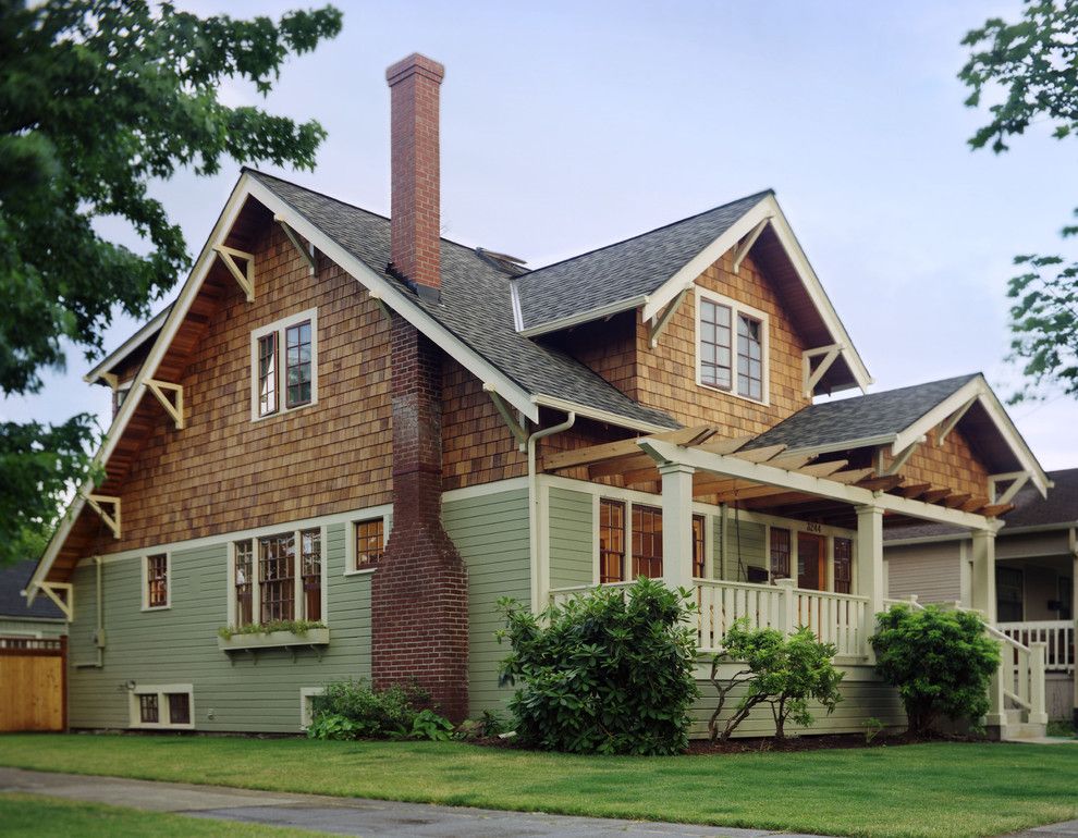 How to Paint Aluminum Siding for a Traditional Exterior with a Entry Porch and Exterior by Emerick Architects