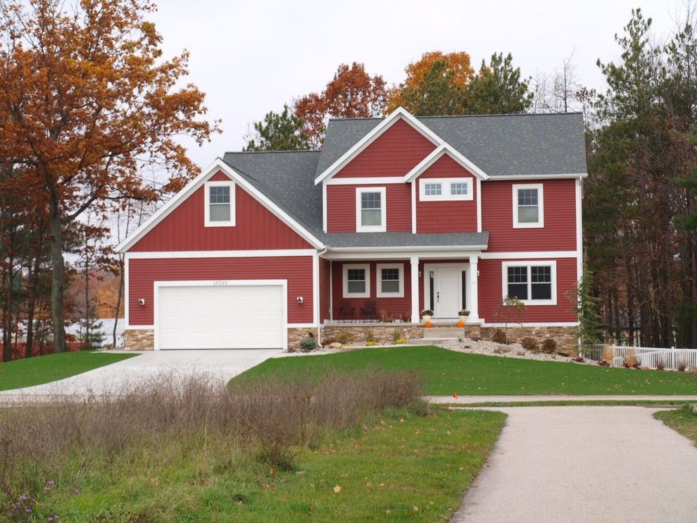 How to Paint Aluminum Siding for a Traditional Exterior with a Red Wall and Exterior by Jill Carlson