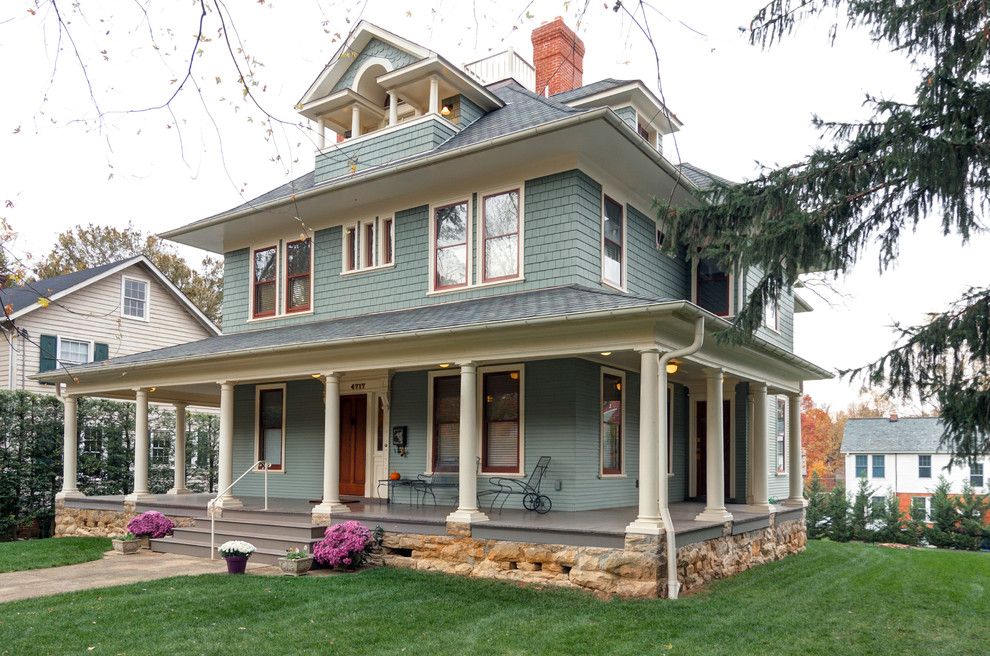 How to Paint Aluminum Siding for a Traditional Exterior with a Wood Windows and Drummond House by Elise Moore Design