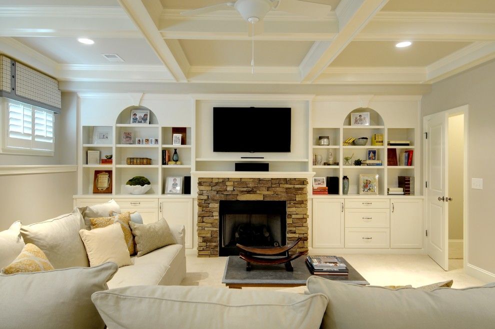 How to Remove a Popcorn Ceiling for a Traditional Family Room with a Built in Cabinets and Classic Traditional Town Home St Davids Sq by Georgia Home Staging