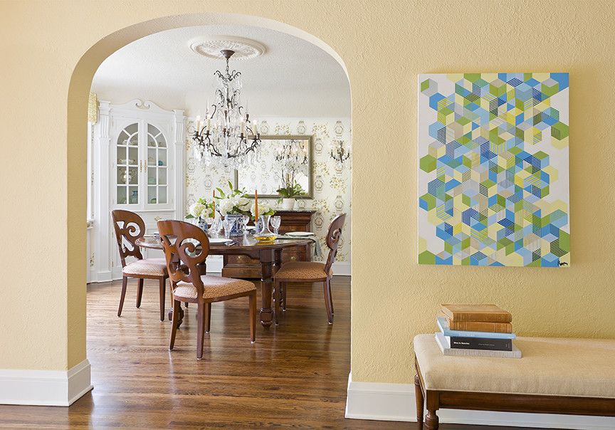 How to Remove Baseboard for a Traditional Dining Room with a Bench and English Colonial by Lucy Interior Design