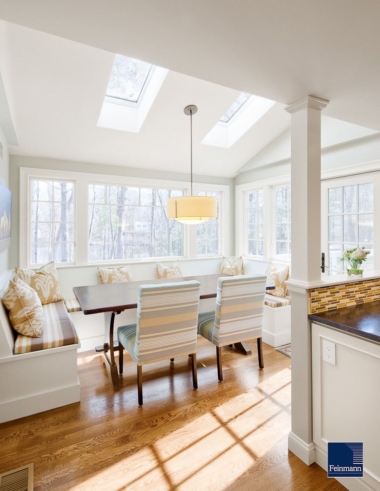 How to Remove Baseboard for a Traditional Kitchen with a Skylights and Connecting Spaces by Feinmann, Inc.