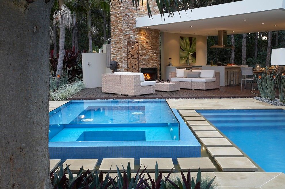 How to Remove Carpet Glue From Concrete for a Contemporary Pool with a Concrete Walkway and Resort Style Living by Dean Herald Rolling Stone Landscapes