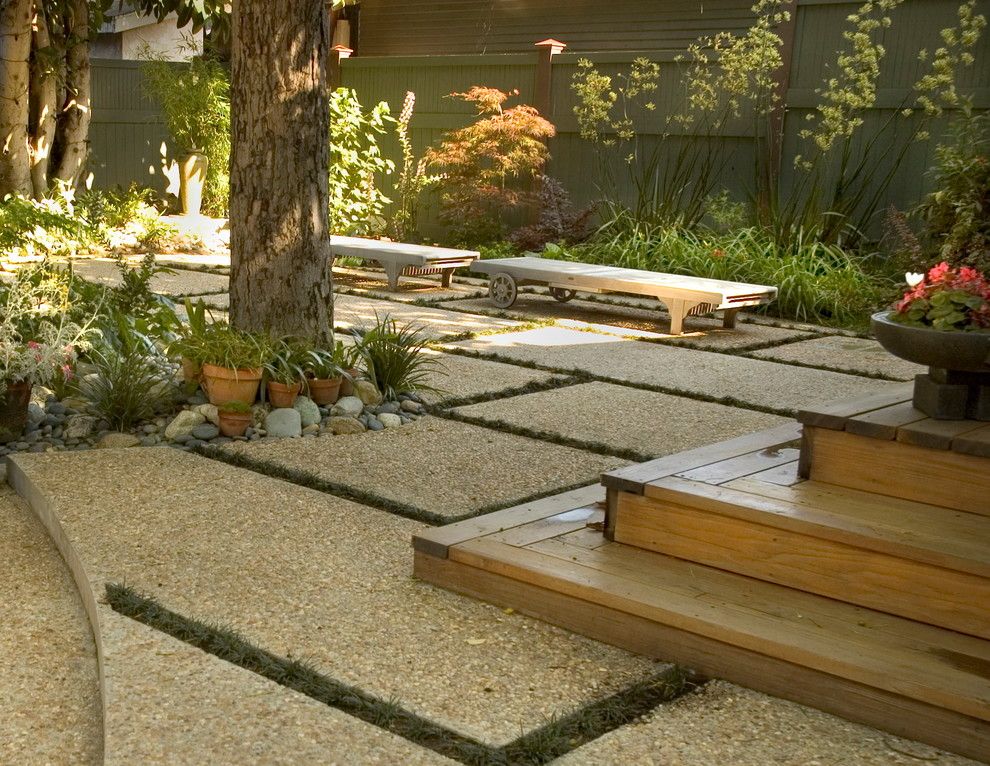 How to Remove Carpet Glue From Concrete for a Craftsman Landscape with a Shade Garden and Hollywood Craftsman by June Scott Design