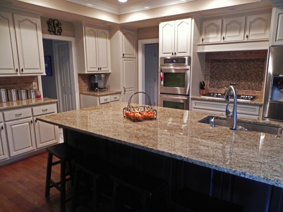 How to Restain Cabinets for a Traditional Kitchen with a Dunwoody and Ccff Kitchen Cabinet Finishes by Creative Cabinets and Faux Finishes. Llc