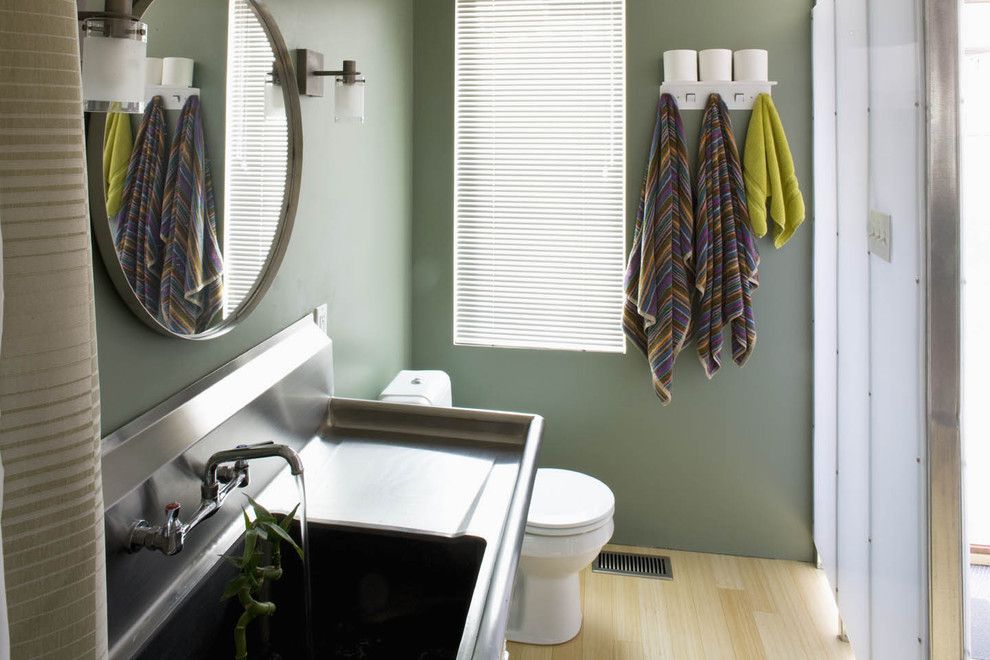 How to Unclog a Bathroom Sink for a Industrial Bathroom with a Back Splash and the Swell House by Brennan + Company Architects