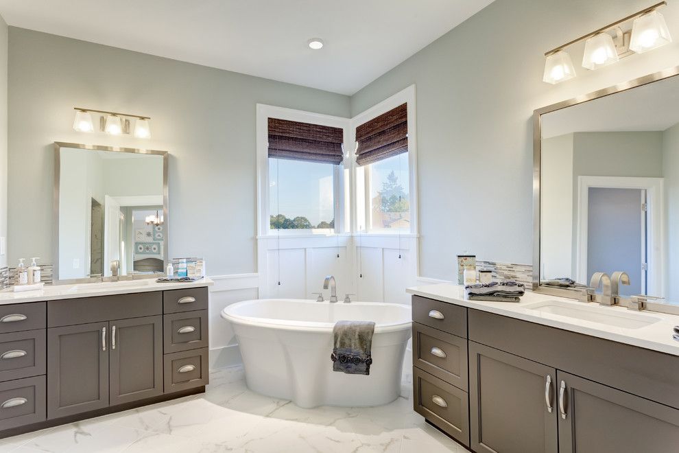 How to Unclog a Bathtub Drain for a Traditional Bathroom with a Marble Floor and the Nantucket Show Home by Axiom Luxury Homes