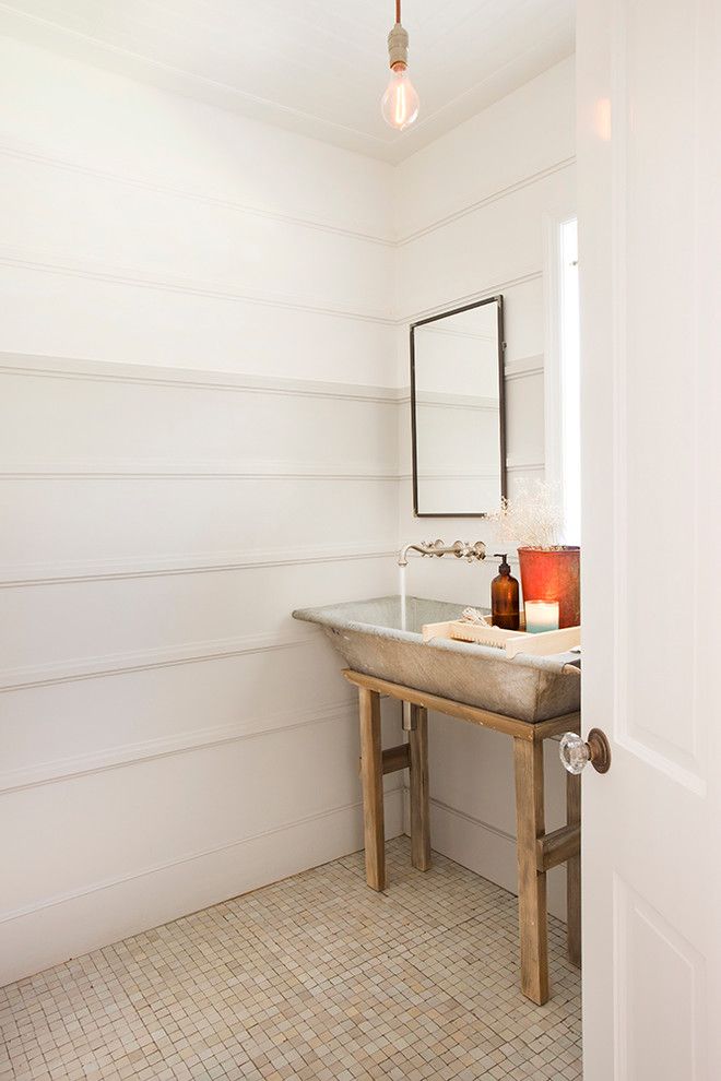 How to Unclog a Sink Drain for a Farmhouse Powder Room with a Wood Paneling and Valley Vista by Thea Home Inc