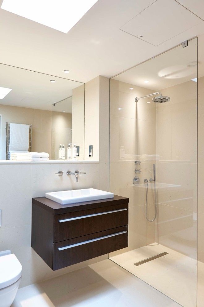 How to Unclog Shower Drain for a Contemporary Bathroom with a Bathroom Mirror and a Place to Wash by Adam Coupe Photography Limited