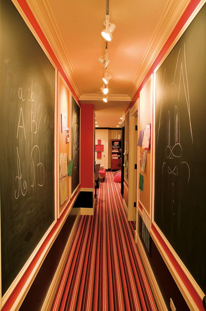 How to Use Annie Sloan Chalk Paint for a Eclectic Hall with a Bold and Basement Hallway with Chalk Walls by Branca, Inc.