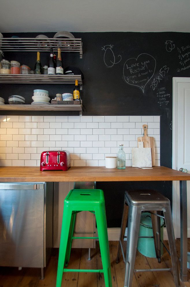 How to Use Annie Sloan Chalk Paint for a Eclectic Kitchen with a Green Stool and North London Flat by Amelia Hallsworth Photography