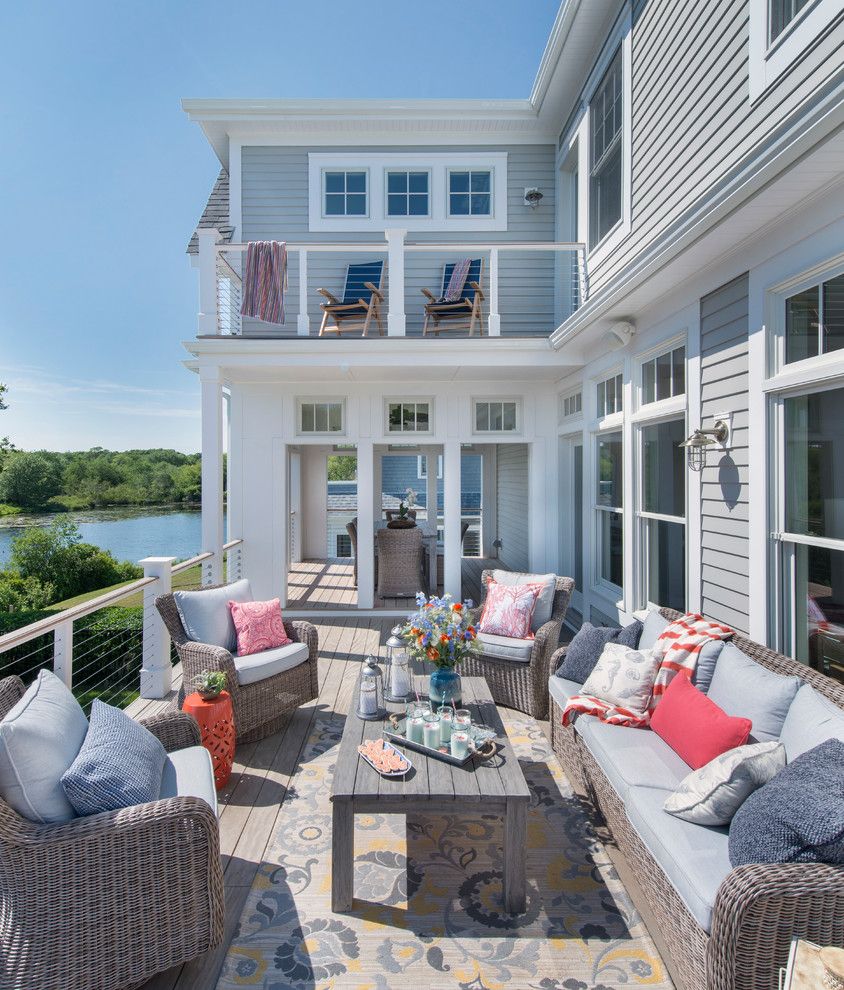 Howard Hill Furniture for a Beach Style Deck with a Mahogany Wood and Green Hill Project by Caldwell & Johnson  Custom  Builders & Remodelers