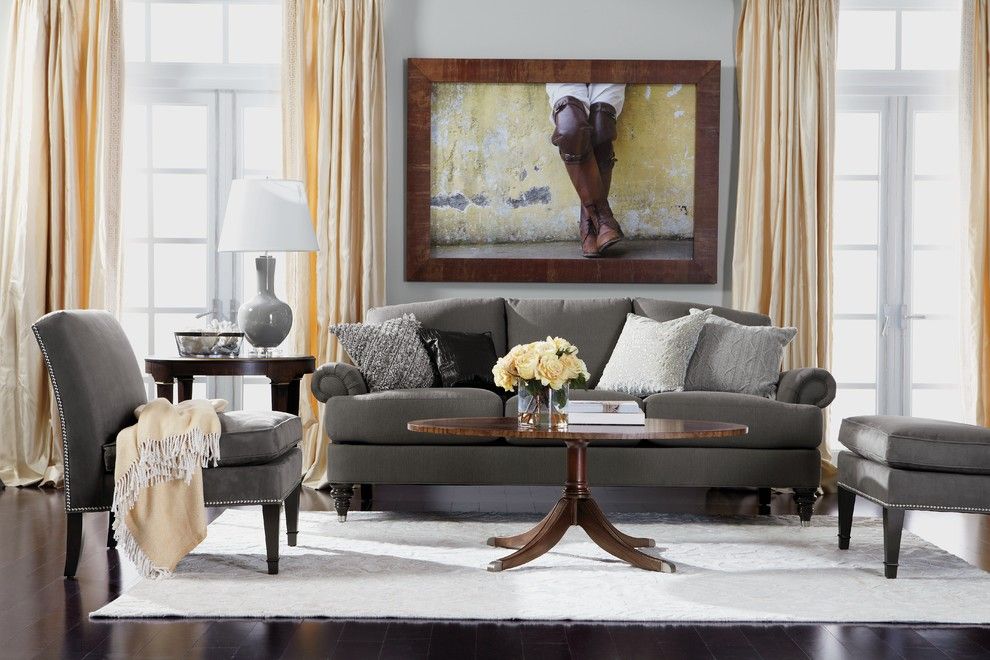 Howard Hill Furniture for a Traditional Living Room with a Wall Art and Ethan Allen by Ethan Allen